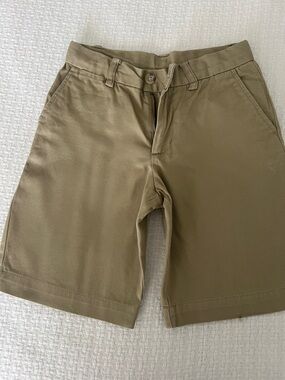 Boys Size 7 Polo by Ralph Lauren Olive-Tan Flat Front Shorts